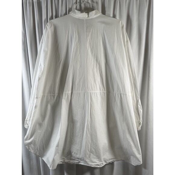 Zara Oversized w/ pearl/gold buttons Shirt White M light academia 73-48 - Picture 14 of 16